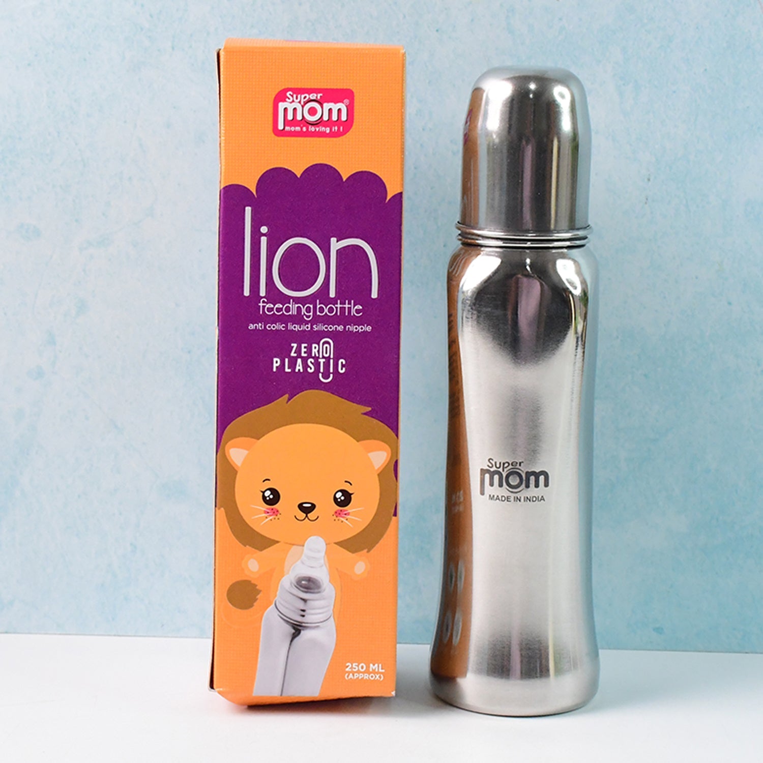 Supermom Lion Stainless Steel Feeding Bottle – 250ml Supermom Lion Stainless Steel Feeding Bottle – 250ml